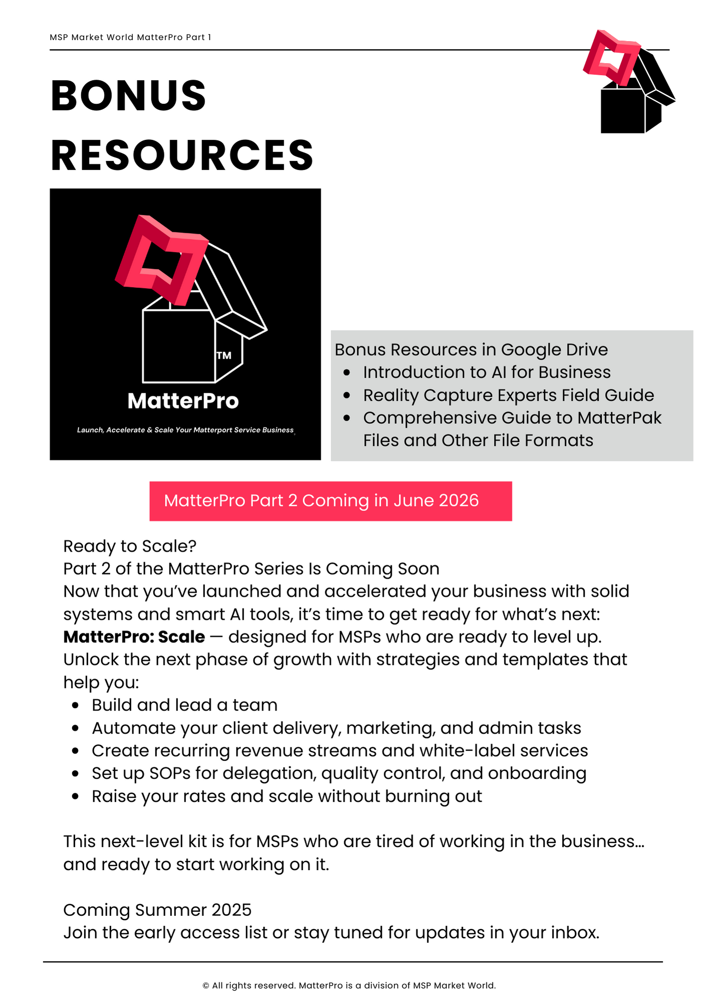 MatterPro Matterport Service Provider Business Kit Part 1