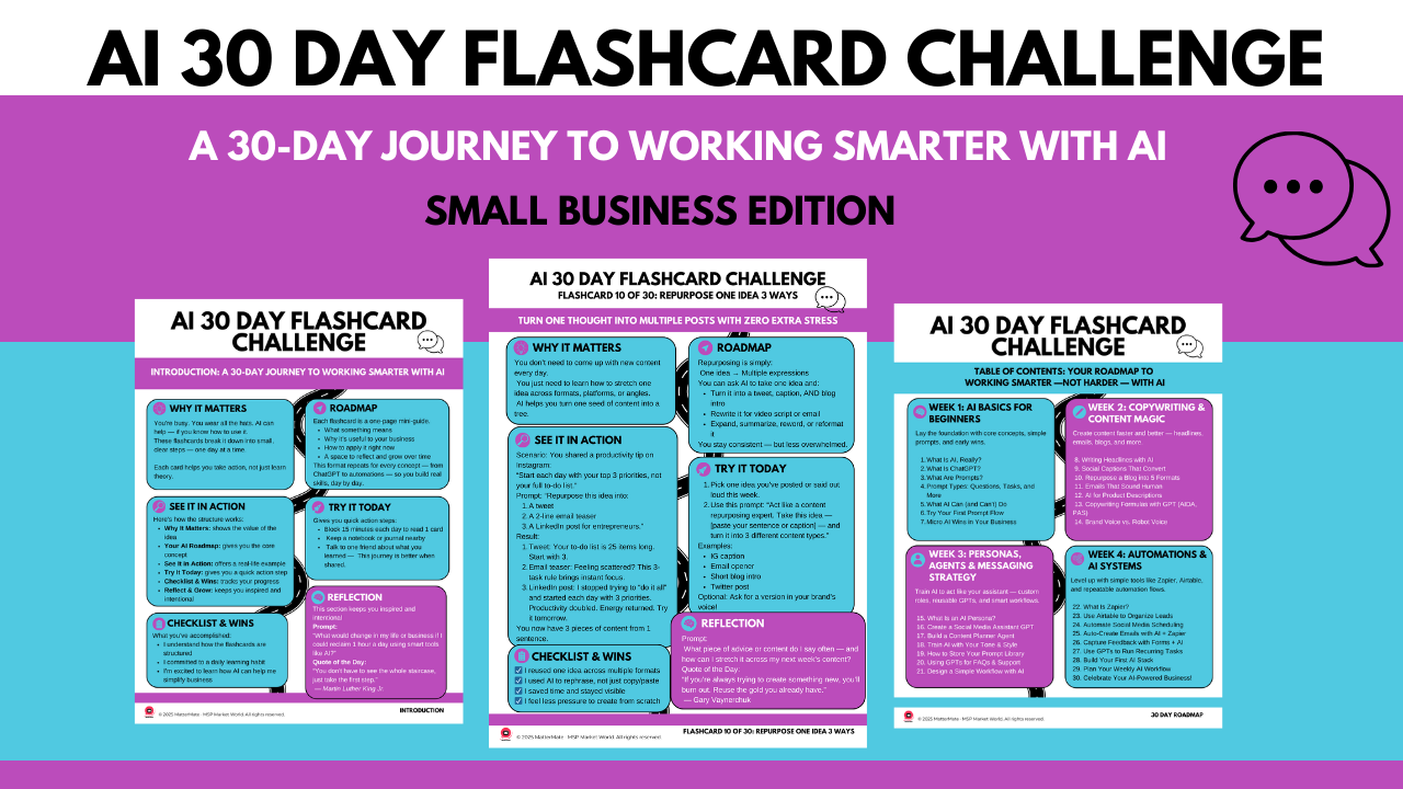 Ai 30 Day Flashcard Challenge- Small Business Edition