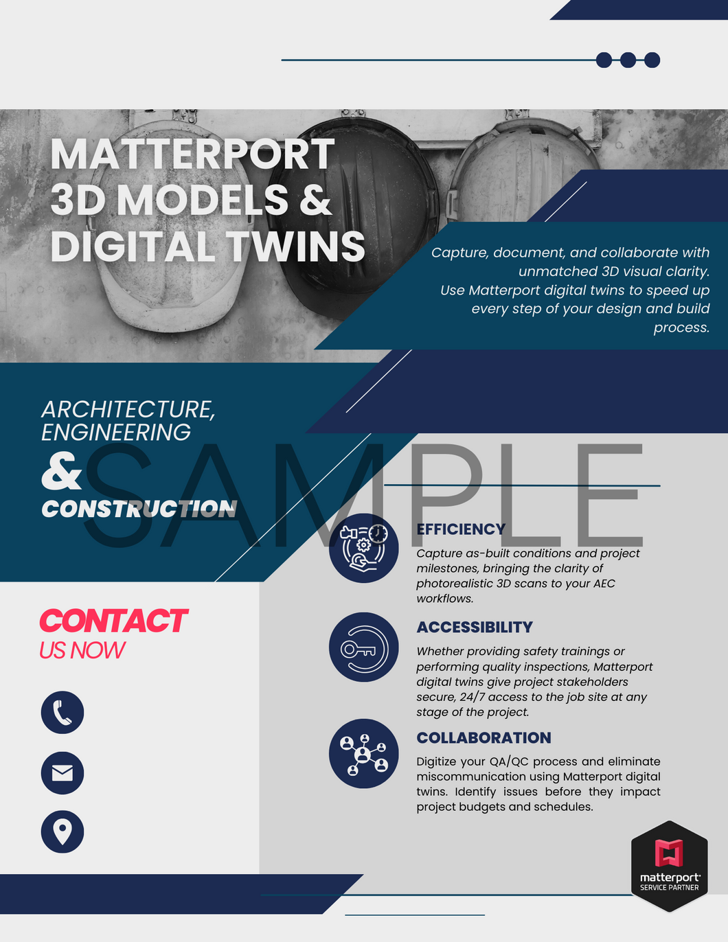 Matterport Marketing for Architecture, Engineering and Construction-Blue